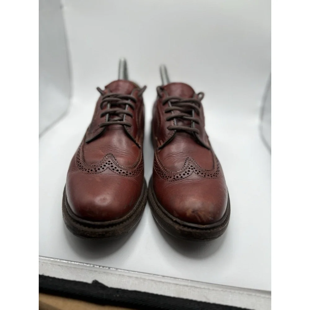 Sz 8.5 B - Frye Wingtip Oxford Shoes Red‎ Leather Brogue Dress Casual Mens